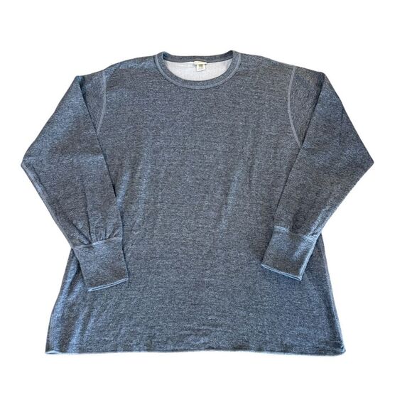 LL Bean Double Layer Long Sleeve Shirt Wool Blend Crew Neck Gray Mens XL - Picture 1 of 8